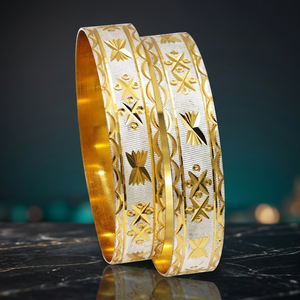 Brazaletes CNC de latón chapado en oro de dos tonos, tradicionales sudafricanos, de 15 mm, chapados en dos tonos, al por mayor - Product Image 2