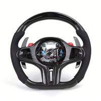 Setir Kemudi BMW X5 G20 G29 Z4 G05 G01 G06 G38 G30 M3 M4 M5 F90 dengan Kulit Setengah Perforasi, Tombol LED M1/M2, dan Serat Karbon LED