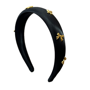 عصابة رأس من الجلد معقودة على الطراز الصيني الجديد من KLACOMA بتصميم هندسي إكسسوارات شعر مضغوطة بحافة واسعة متعددة الاستخدامات للنساء - Product Image 6