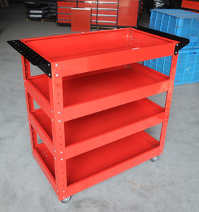 Estante de Almacenamiento de Herramientas para Detallado de Automóviles de Tres Niveles, Metálico, Color Naranja, Personalizado, para Servicio Automotriz - Product Image 6