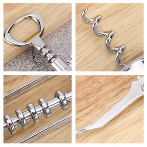 Nhà Máy Nguồn Cung Cấp Cánh Mở Chai Khoan Rượu Vang Mở Kẽm Hợp Kim Bia Rượu Vang Corkscrew Chuyên Nghiệp Corkscrew - Product Image 5