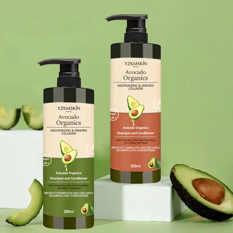 Hasar saç saç bakımı doğal sülfat ücretsiz nem besleyici tedavi onarmak için hindistan cevizi avokado yağı saç-tamir şampuan