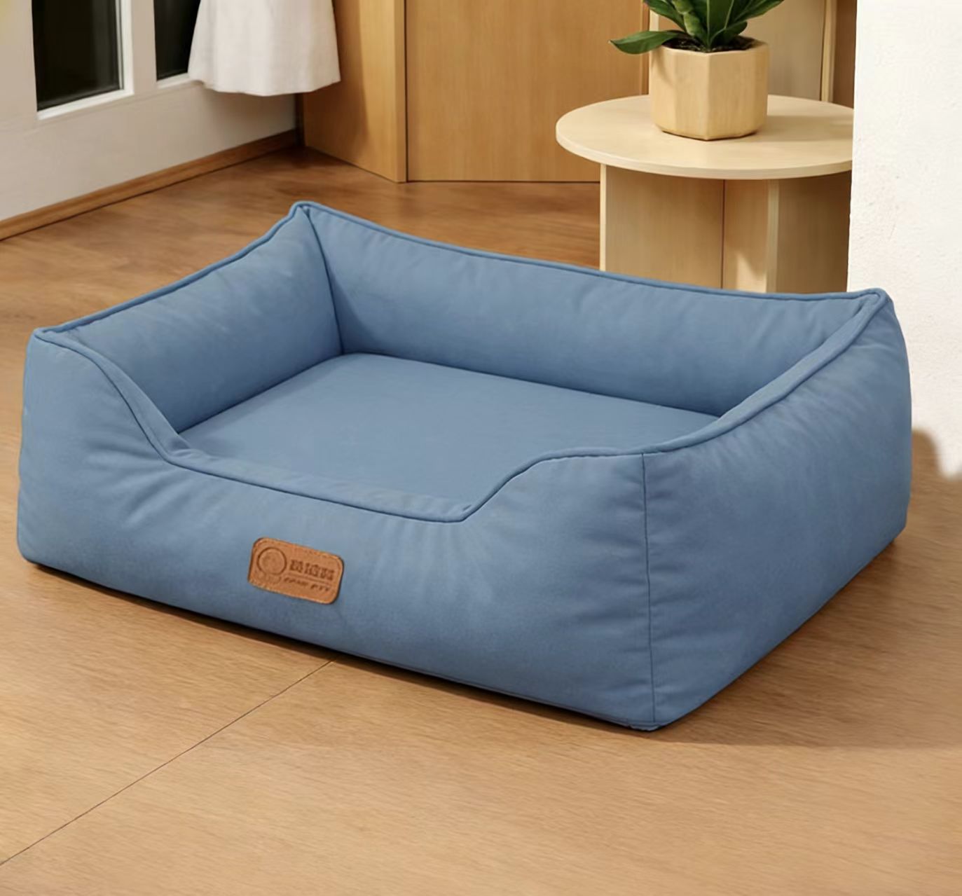 cat scratch leather-blue-gray