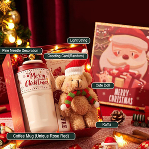 Regalos de Navidad de lujo para <span class=keywords><strong>ella</strong></span> Artículos de conjunto de Navidad Medias de Navidad Bolsa de cosméticos Vaso Cestas de regalo para mujeres - Product Image 4