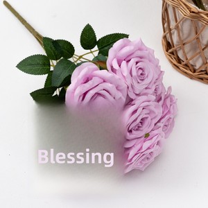 Ramo de Rosas de Diamantes de Lujo con 9 Cabezas, Flores Artificiales de Seda para Decoración del Hogar, Puerta, Boda, Fondo, Arte Floral, Arreglos Florales - Product Image 4
