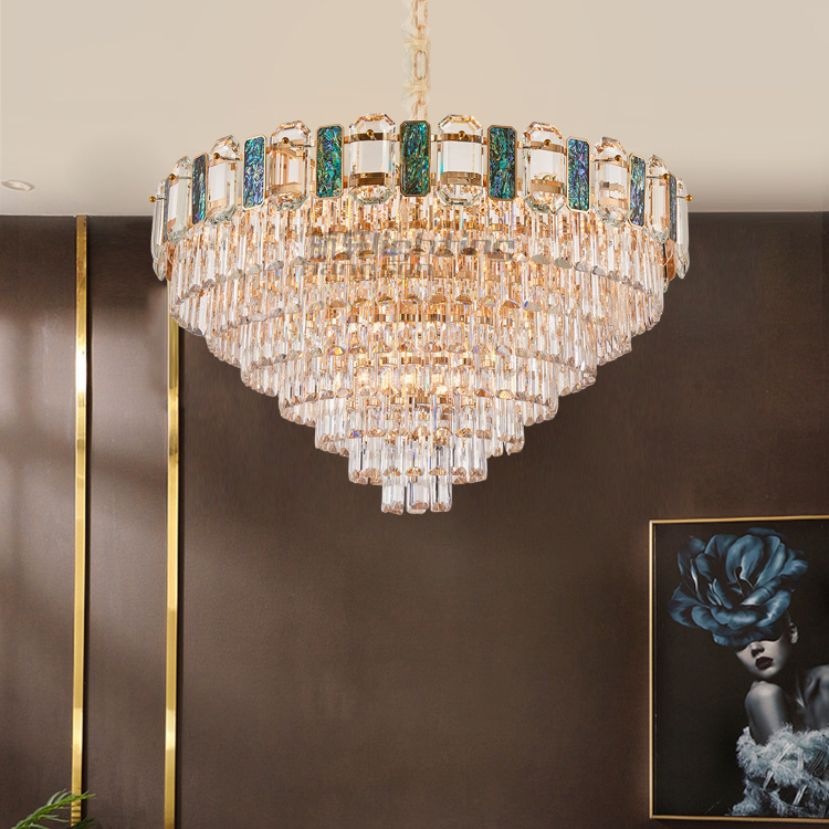 Hot Sale new Luxury Modern Chandeliers restaurant living room Gold Pendent Chandelier clear K9 crystal chandeliers 2022