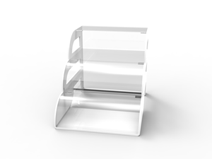 Rak pajangan akrilik transparan kue roti, <span class=keywords><strong>3</strong></span> tingkat ukuran dapat disesuaikan dan logo Modern dan klasik Di konter atas - Product Image 4