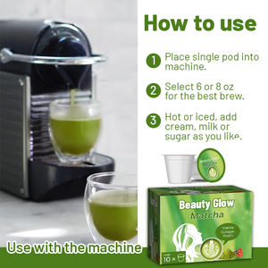 Beauty Glow Collagen Matcha Powder Pods para <span class=keywords><strong>Nespresso</strong></span> Organic Matcha Powder con Reishi Collagen Suplemento de belleza - Product Image 6