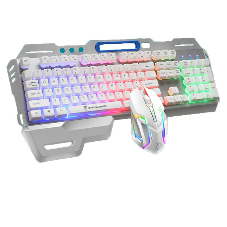 Great roc best seller rgb mouse and keyboard combo with hand rest Metal panel keyboard gaming keyboard and mouse set