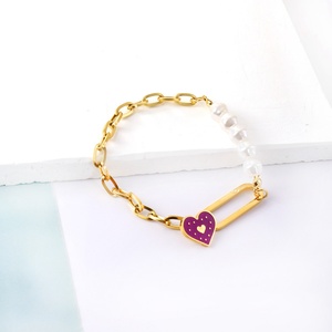 Wholesale Customized Stainless Steel 18k Gold Plated Natural Stone Charm Bangles Moissanite <b>Cute</b> Ankle <b>Bracelets</b> for Women - Product Image 5