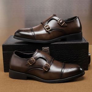 Chaussures habillées décontractées en cuir de haute qualité pour hommes, souples et confortables, à bout pointu, style Oxford, élégantes pour le bureau et les affaires, grandes tailles - Product Image 4