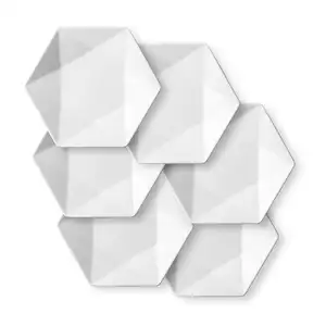 独特设计可定制标志六角形6.5英寸陶瓷意大利面开胃菜家庭酒店小吃盘