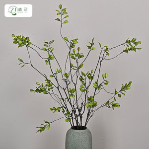 กิ่งใบเมเปิ้ลประดิษฐ์สามแฉก ตกแต่งแจกันดอกไม้ สีเขียวส้ม ลวดเหล็ก สำหรับตกแต่งโรงแรม งานแต่งงาน - Product Image 1