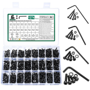 Hexagon Socket Head Screw Nut Gasket Set 1274Pcs 12.9 Alloy Steel With Hex Keys For General Repair And Assembly - Product Image 1