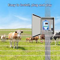 Électrificateur de clôture électrique à énergie solaire 12V pour bétail, cheval, mouton, cochon, ours, design classique avec cadre en plastique pour le jardin
