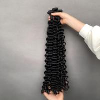 Pure Remy Hair Bundles Deep Wave Color negro natural Super Double Drawn Quality