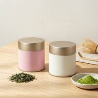Boîtes en métal avec revêtement doux au toucher, boîtes en métal personnalisées pour le stockage du thé, de la poudre de matcha, emballage pour le thé
