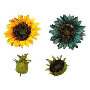 Composition de têtes de fleurs de tournesol artificielles en soie, vente en gros, export, cadeau, mariage, extérieur, Saint-Valentin - Product Image 5
