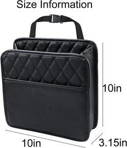 Organisateur de siège de voiture pliable de luxe en cuir PU imperméable (lot de 2) avec design à suspendre au dossier - Product Image 6