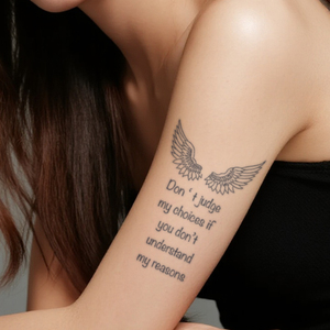 Ali d'angelo citazione tatuaggio temporaneo Semi permanente tatuaggio impermeabile per 2 settimane realistico tatuaggio a base di erbe per il corpo del braccio - Product Image 1