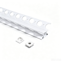Profilé LED en aluminium anodisé encastré pour plafond et mur en plâtre
