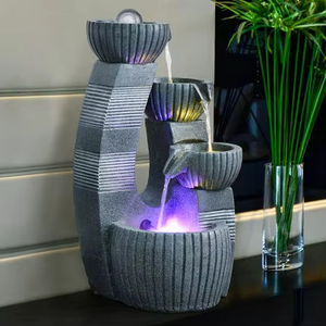 Ideas de Productos Nuevos 2023: Fuente de Agua Decorativa para Exteriores con Forma Geométrica, <span class=keywords><strong>Cascada</strong></span> para Hogar y Jardín, Artículos Decorativos, Fuentes de Jardín - Product Image 1