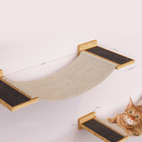 Arbre mural pour chat en bois et toile écologique, très vendu, avec perchoirs, étagères et hamac pour dormir