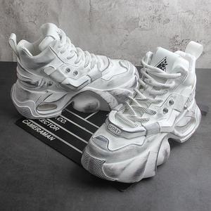 <strong>Basketball</strong> <strong>Shoes</strong> Anti Slip, Height Increasing, Thick Soled, Fashionable <strong>2026</strong> New Men's High Top Running White <strong>Shoes</strong> - Product Image 3