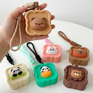 3D Cute Cartoon Kawaii Animal Silicone Coin Purse Toast <strong>Bread</strong> Bear Panda Bunny Lion Zipper Keychain Lanyard Mini <strong>Wallet</strong> Gift - Product Image 1