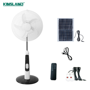 Ventilador de Pie <span class=keywords><strong>Solar</strong></span> de 20 Pulgadas, Recargable CA/CC, con Luces LED, 9 Velocidades, Pantalla Digital, Control Remoto y Temporizador - Product Image 2