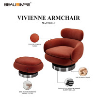 Canapé simple capitonné en cuir rouge Vivienne de design italien, fauteuil lounge moderne de haute qualité pour la maison, la chambre à coucher, le salon