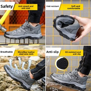 Scarpe da lavoro estive da uomo, morbide e traspiranti, con puntale in acciaio, anti-schiacciamento, anti-perforazione, antiscivolo, scarpe antinfortunistiche, scarpe di protezione per il lavoro - Product Image 3
