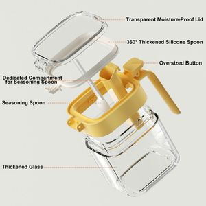 2025 New Design Pp As Abs Glass Silicone Seasoning <b>Spice</b> <b>Jar</b> 400ml Seal Waterproof Airtight <b>Spice</b> <b>Jar</b> with Inner Compartment - Product Image 2