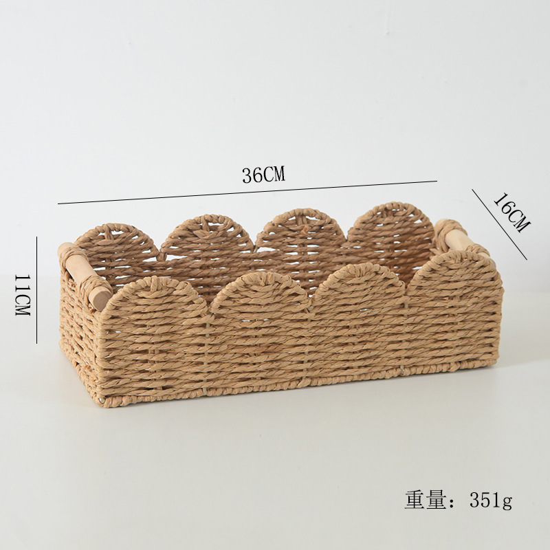 Cordón de cuerda de papel caqui - Tamaño grande 36*16*11