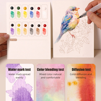 Bloc de peintures à l'eau solides 12 couleurs, livre de dessin créatif pour enfants, anti-stress, pour gribouiller et colorier