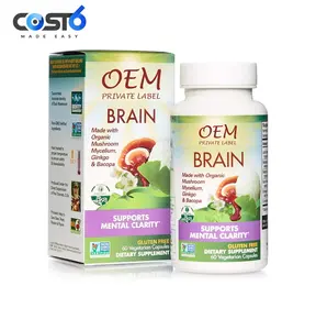 Capsules de supplément de cerveau Nootropics améliorant la mémoire Booster de cerveau végétalien OEM de supplément sain organique