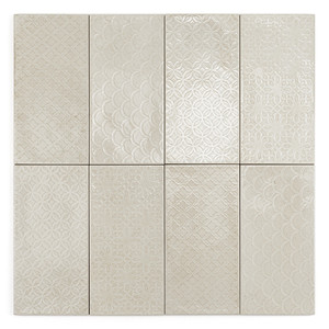Piastrella Decorativa Camden 12x24 Pollici, Bianco Opaco con Motivo a Reticolo, Piastrella da Parete - Product Image 2