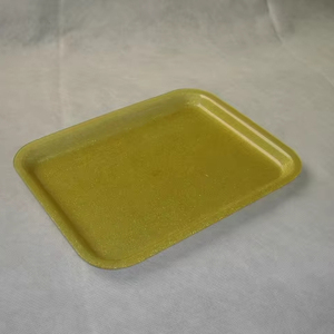 Bandeja Acrílica Transparente con Borde Dorado de Alta Calidad a Precios de Fábrica, Bandeja Acrílica Personalizada - Product Image 1