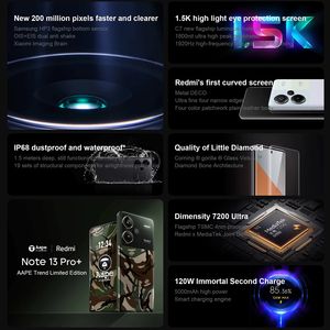 Original para Redmi Note <span class=keywords><strong>13</strong></span> <span class=keywords><strong>Pro</strong></span>+ Plus 5G, Teléfono de 6.67 Pulgadas, Octa Core I68, Resistente al Agua, NFC, Huella Dactilar, Cargador Rápido de 120W - Product Image 2