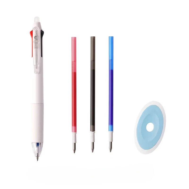 D 1 white pen + 3 three-color refills + 1 eraser