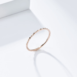 European Style 1mm Titanium Steel <b>Ring</b> For Women Geometric Simple Fashionable Pinky <b>Ring</b> Gift Jewelry Silver Gold Rose Gold - Product Image 4