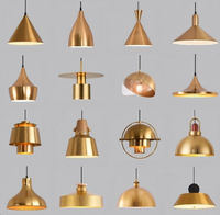 Light Luxury Brass Dining Pendant Light Industrial Style Light Covers for Commercial Hot Pot Barbecue Restaurants