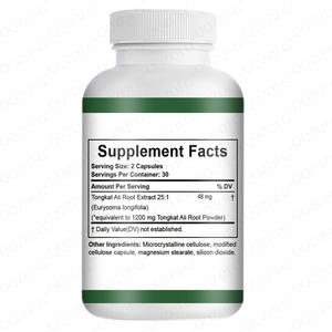 TONGKAT ALI Extra Strength, 60 капсул, добавка для мужчин, энергия и выносливость, 1200 мг на порцию, улучшает мужскую потенцию - Product Image 2