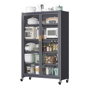 Ventas directas de fábrica Estante de cocina Gabinete lateral Piso Horno microondas de múltiples capas Gabinete de almacenamiento para sala de estar - Product Image 4