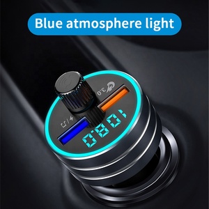 Kit de modulador con <span class=keywords><strong>Bluetooth</strong></span> 5,0 para coche, transmisor FM manos libres, reproductor de Audio MP3, carga rápida QC3.0, Cargador USB Dual para coche - Product Image 3