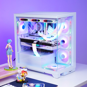 Snowman Rugged chơi game PC trường hợp với lưới Bảng điều khiển phía trước RGB người hâm mộ và công cụ-miễn phí thiết kế cho bền chơi game hiệu suất - Product Image 2