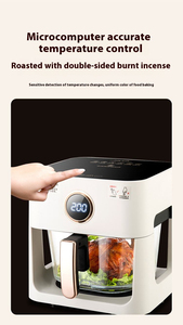 Nouvelle friteuse à air numérique intelligente en acier inoxydable de 12-15 L, sans huile, à cuisson rapide, avec pot en verre visible, pour usage domestique et en camping-car - Product Image 6