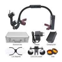 Loupe binoculaire dentaire 2,5x 3,5x pour lunettes, loupe chirurgicale dentaire avec éclairage frontal LED