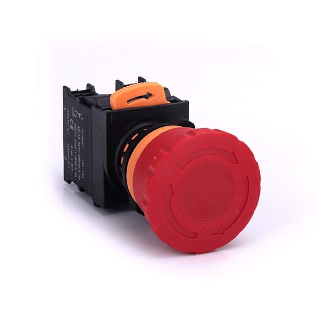 ABILKEEN 22mm Red Mushroom Emergency Stop Spring Return 1NO+1NC Waterproof IP65 Push Button Switch