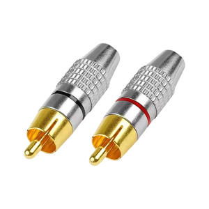 Conector RCA Phono Chapado en Oro, Conector de Audio y Video YY 4023 Rojo Negro de 1 Pin - Product Image 2